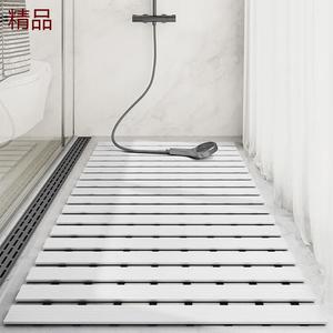 Dajiang Ковер 43x67 см из Пвх для ванной комнаты, нескользящий, с дренажным узором, белый, 1 см