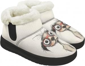 Мини-сапожки для женщин с мехом, зимние снегоходные сапоги на меховой подкладке, противоскользящие, теплые зимние обувь, устойчивая к пятнам Chririnla, Line Dog