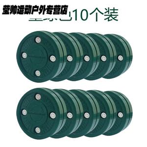 He Jiagong Хоккейный мяч Land Ice Hockey, Green Biscuits, Dry, Ultra-Slip, для соревнований и роликов, темно-зеленый (новая 4-полюсная конструкция), упаковка 10 шт