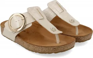 Сандалии HAFLINGER Corinna с круглой пряжкой, резиновой подошвой и стелькой из корка и латекса, унисекс, бежевый