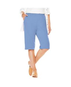 Вязаные шорты-бермуды больших размеров на 7 дней Woman Within, French blue