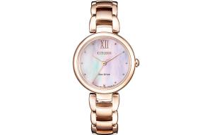 CITIZEN Часы Floral Whisper Collection Light Powered Quartz Movement Stainless Steel Strap Watch Women's Watch Gold Dial