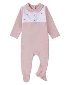 Детский комбинезончик для девочек "Маленькие сердечки" с декоративными складками MeMoi, Lilac