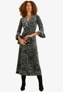 Платье для невысоких девушек с v-образным вырезом и оборками Love & Roses, Blue Animal