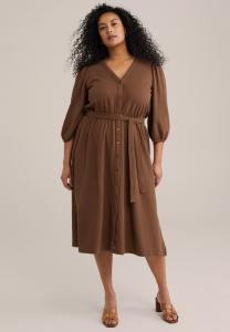 Платье-рубашка CURVE WE Fashion, коричневый