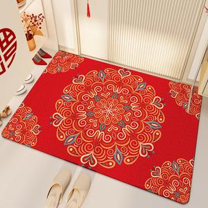 Dajiang Ковер 50x80 см для прихожей, круглый, красный, утолщенный, износостойкий