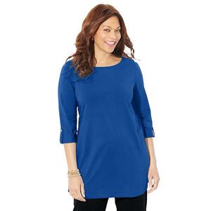 Женская футболка-туника с лодочкой Suprema plus size Catherines, Dark Sapphire
