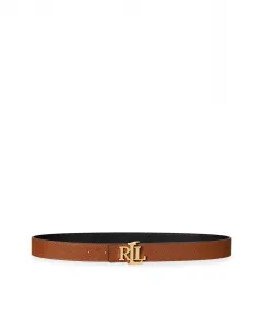 Ремень реверсивный кожаный с серебристой пряжкой Lauren Ralph Lauren, мультиколор