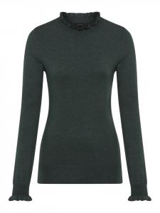 Laura Scott Свитер с воротником-стойкой темно-зеленого цвета