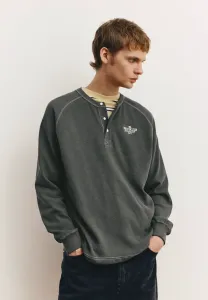 Рубашка-Поло с длинными рукавами Pull&Bear, Dark Grey
