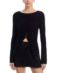 Кардиган с круглым вырезом в стиле Ист-Сайд Free People, черный