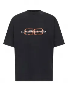 Футболка с трафаретным принтом BB Icon BALENCIAGA, черный
