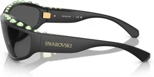 Женские прямоугольные солнцезащитные очки Swarovski SK6009, Matte Black/Dark Grey