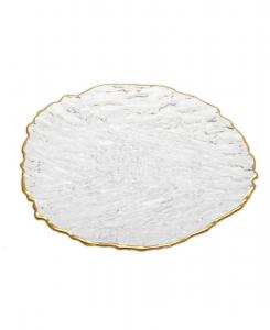 Набор из 4 стеклянных обеденных тарелок Classic Touch, Gold - Tone