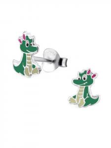 Schmuck23 Серебряные серьги 925 пробы с изображением динозавра, 0,7 см x 0,8 см