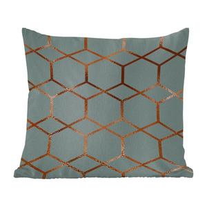 MuchoWow Декоративная подушка Диванная подушка Декоративная подушка для гостиной 45 x 45 см Узор - Роскошный - Бронзовый - Синий - Чехлы на подушки - Декоративные чехлы на подушки - Декоративные чехлы на подушки