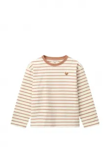 Футболка в полоску с сердцем Liewood, бежевый