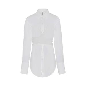 Рубашка Jean Paul Gaultier Zip On Back Long Draped Shirt 'White', белый