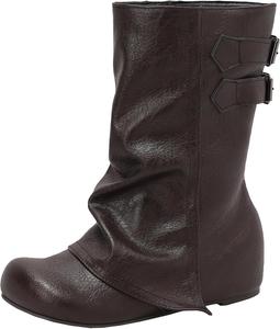 Элегантные женские ботильоны на клиновидном каблуке, с круглым носком и слипонами XIEPP, Dark Brown