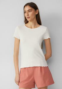 Базовая футболка MIT AJOUR-MUSTER QS, кремовый