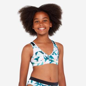 OLAIAN Верх бикини для девочек, треугольный, лилия, белый/цветочный