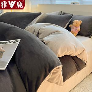 Yalu Пододеяльник 220х240 см из утолщенного молочного вельвета, цвет S Premium Gray + Light Gray