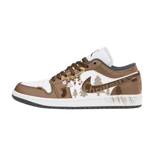 Jordan Air 1 устойчивые к истиранию низкие баскетбольные кроссовки мужские brown white