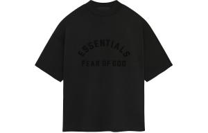 Тяжелая джерси футболка с круглым вырезом Fear Of God Essentials, Jet Black/Jet Black