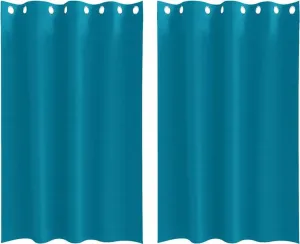 Плотные шторы с кольцами, 2 шт., бирюзовые, 175 x 140 см vidaXL