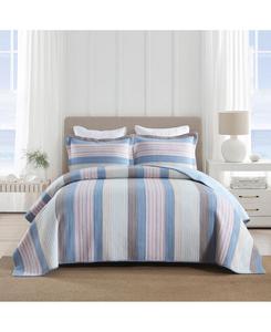 Комплект постельного белья из 3 предметов: двусторонняя стеганая простыня из 100% хлопка, полосатая, размер King MarCielo, Multi/other clrs