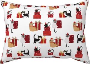 Pevtufa Чехол на подушку с принтом котят и застежкой конверт Cute Cat and Christmas Gift