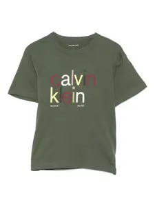 Футболка с логотипом Calvin Klein Kids, зеленый
