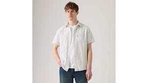 Рубашка классического стандартного кроя с коротким рукавом Levi's, Garrett Stripe Egret - White