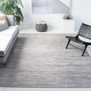 Ковер SAFAVIEH, 244 x 305 см, - коллекция Orchard - большой - Grey & Gold, современный абстрактный дизайн, не линяет и легко чистится, идеально для гостиной, спальни, офиса, столовой (ORC668G)