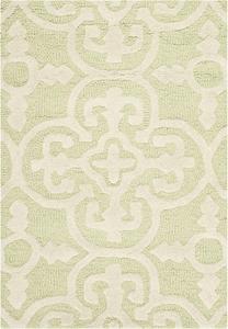 Ковер SAFAVIEH, 61 x 92 см, Cambridge Collection, Light Green & Ivory, ручной работы из марокканской шерсти, идеален для помещений с высокой проходимостью: прихожая, гостиная, спальня (CAM133B)