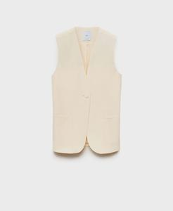 Женский свободный жилет для костюма MANGO, Vanilla