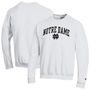 Мужской белый свитшот notre dame fighting irish arch over logo Champion