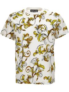 Футболка с графическим принтом Versace Jeans Couture по всей поверхности, белый
