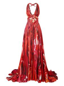 Платье с принтом Roberto Cavalli, красный