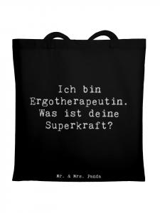 Mr. & Mrs. Panda Сумка-шоппер с надписью "Супер-эрготерапевт" черного цвета