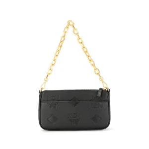 MCM Женская черная кожаная сумка через плечо