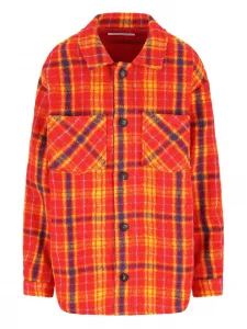 Клетчатая куртка-рубашка из шерсти Giada Benincasa, оранжевый