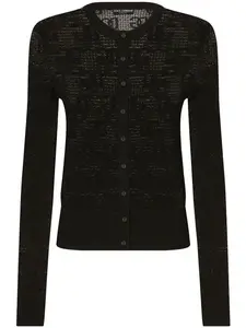 Жаккардовый кардиган с логотипом DG DOLCE & GABBANA, черный