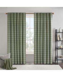 Шторы Anaheim Plaid, 1 панель для спальни, с петлями для крепления на карнизе (до 3 см), одна панель для гостиной, ширина 127 см, длина 241 см, флисовая подкладка, зеленая Madison Park