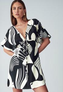 Платье ST MRLO BLOSSOM MINI DRESS, Black Abstract/Black