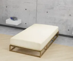 Простынь Biberna на подгонке " Thea в размере. 90х220, 140х220 или 180х220 см", из хлопка, для матрасов высотой до 25 см, простынь плоская, простыня на подгонке 90-100х190-220 см, 1 шт., цвет kitt