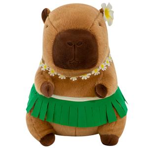 Плюшевая кукла капибара в пляжной юбке высота 30см/40см/45см/55см длина 30см/40см/45см/55см Julebaby