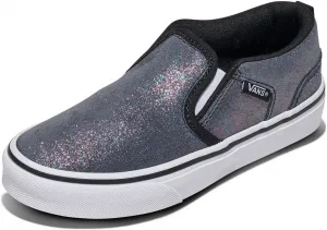 Кеды Vans Asher без шнурков для детей и подростков, черный