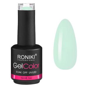 Лак для ногтей roniki macaron gel serie Uniq, mint tulip, объем 15 мл