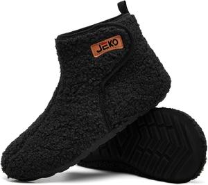 Тапочки-ботинки UUBARIS для женщин и мужчин, пушистые и теплые, для дома, улицы и путешествий, Black